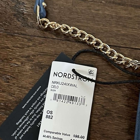 Rebecca Minkoff-Edie Wallet on a Chain crossbody-blue slate-Brand new with tags. - Picture 10 of 12